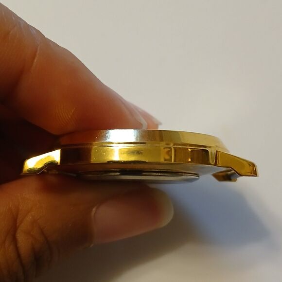 Vtg Majestron Women's Moving Rhinestone Bezel Quartz Watch Case Xmas Theme - Picture 9 of 11